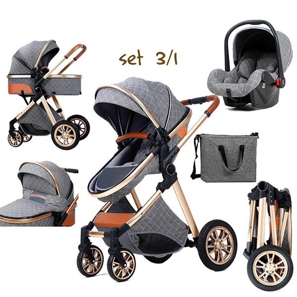 Newborn Baby Stroller 3 in 1 Rain Cover Luxury Multifunction Light Weight European Baby Pram Stroller BabyLife
