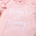 Baby Floral Daddys Girl Mommys World Clothing Set and Headband
