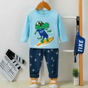 Long Sleeve Crew Neck Cotton Baby boy Pajamas Set