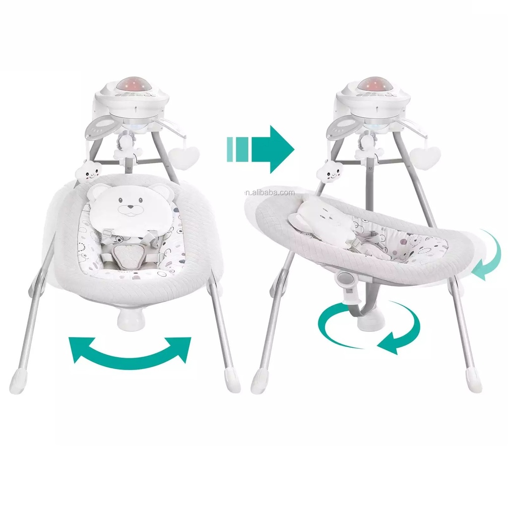 Soft Electric Musical Vibrating Bouncer, Swing, and Rocking Chair with Rotating Light Toys: The Ideal Baby Entertainment Center