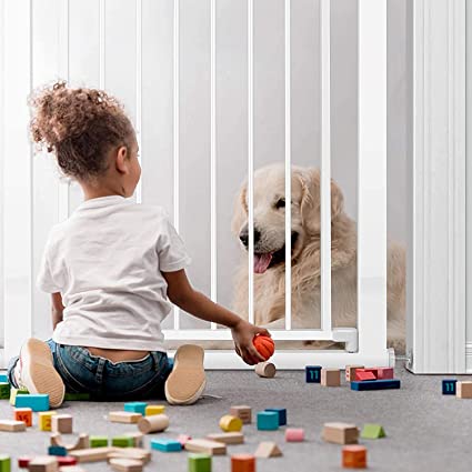 Baybee Auto Close Baby Safety Gate Size 75 -85cm , Extra Tall and Wide Baby Child Gate, Easy Walk Thru Pet Dog Gate for House, Doorway  Staircases |