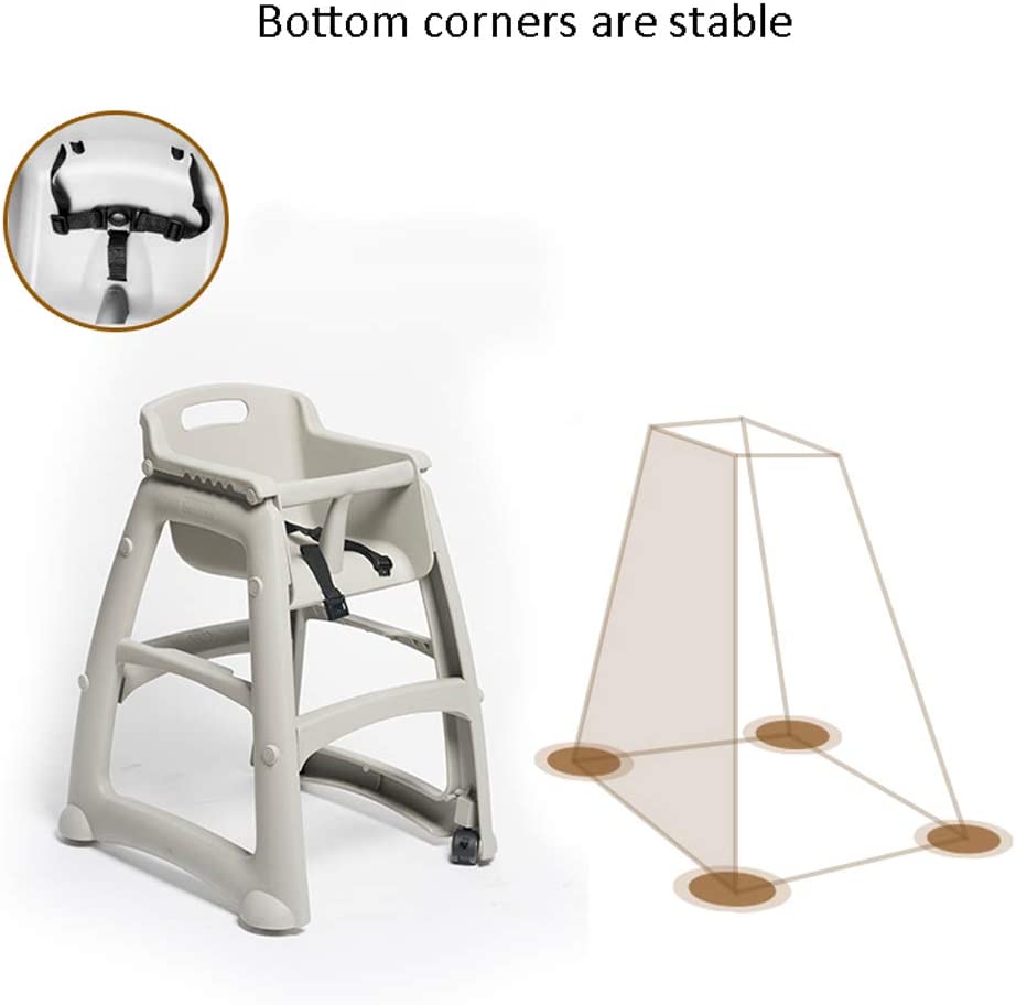 Baby Chair 0-4 Years Old Safe Stable Non-Toxic Plastic High Chair Easy to Clean (Color: Gray)