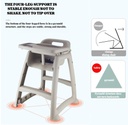 Baby Chair 0-4 Years Old Safe Stable Non-Toxic Plastic High Chair Easy to Clean (Color: Gray)