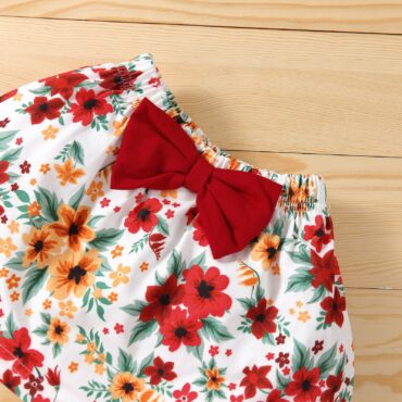 Infant Baby Girls Clothes Sets 3Pcs Pink Romper Long Sleeve Tops Flower Dress Headband Newborn Clothing 0-24 Months Set