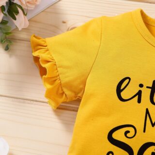 Little miss sassy Baby Girl Short Sleeve Sunflower Floral Pants 2Pcs Summer Outfit Sets