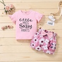 Little miss sassy Baby Girl Short Sleeve Sunflower Floral Pants 2Pcs Summer Outfit Sets