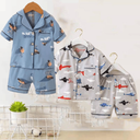 Summer Night Suit Short Sleeve Sleep Wear  Kid Pajama Set Boy Sleepwear.