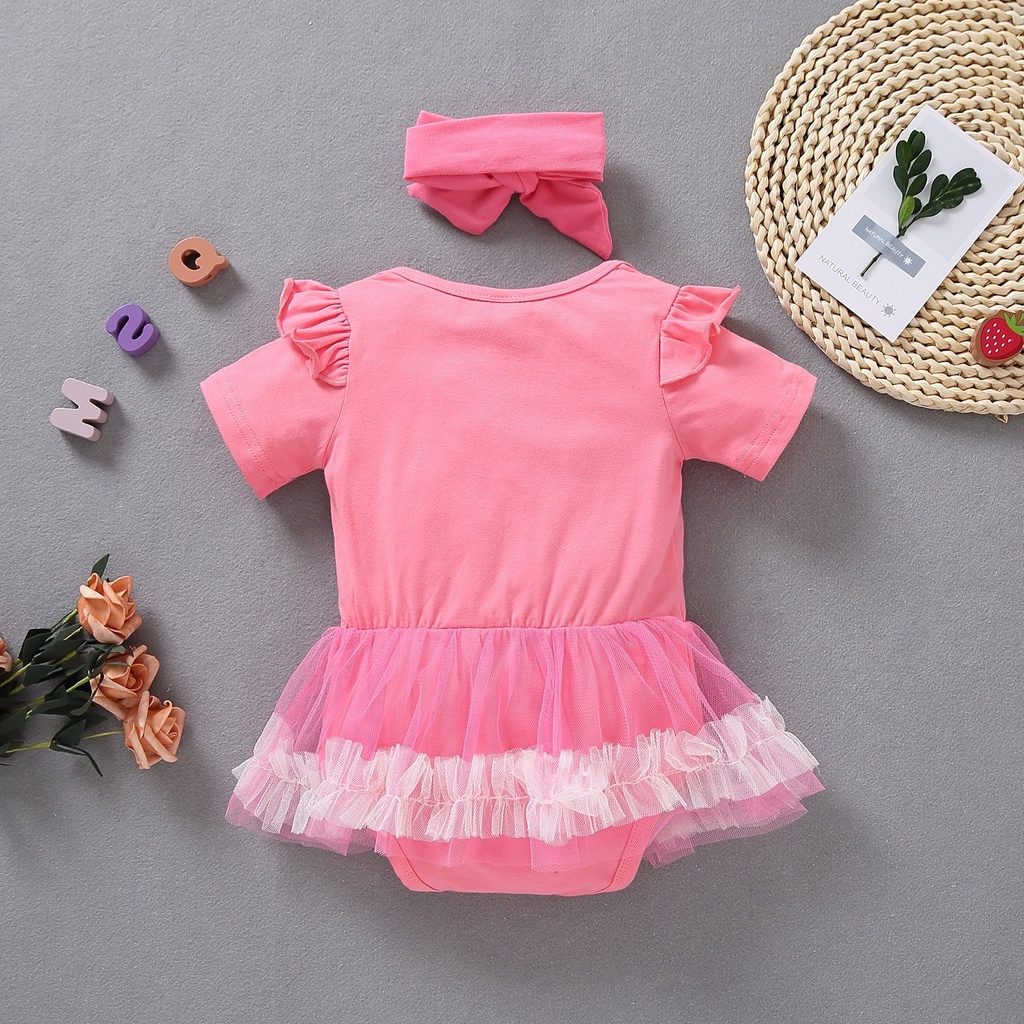 Baby Girls Rompers Short Sleeve Infant Jumpsuit