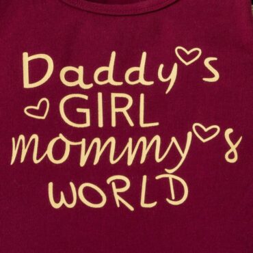 Daddys Girl Mommys World Autumn Winter Baby Girl Clothes Set 3pcs Leopard HeadbandLong Sleeve Tshirt Pants Newborn Clothes