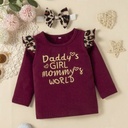 Daddys Girl Mommys World Autumn Winter Baby Girl Clothes Set 3pcs Leopard HeadbandLong Sleeve Tshirt Pants Newborn Clothes