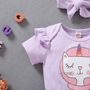 Baby Girls Rompers Short Sleeve Infant Jumpsuit