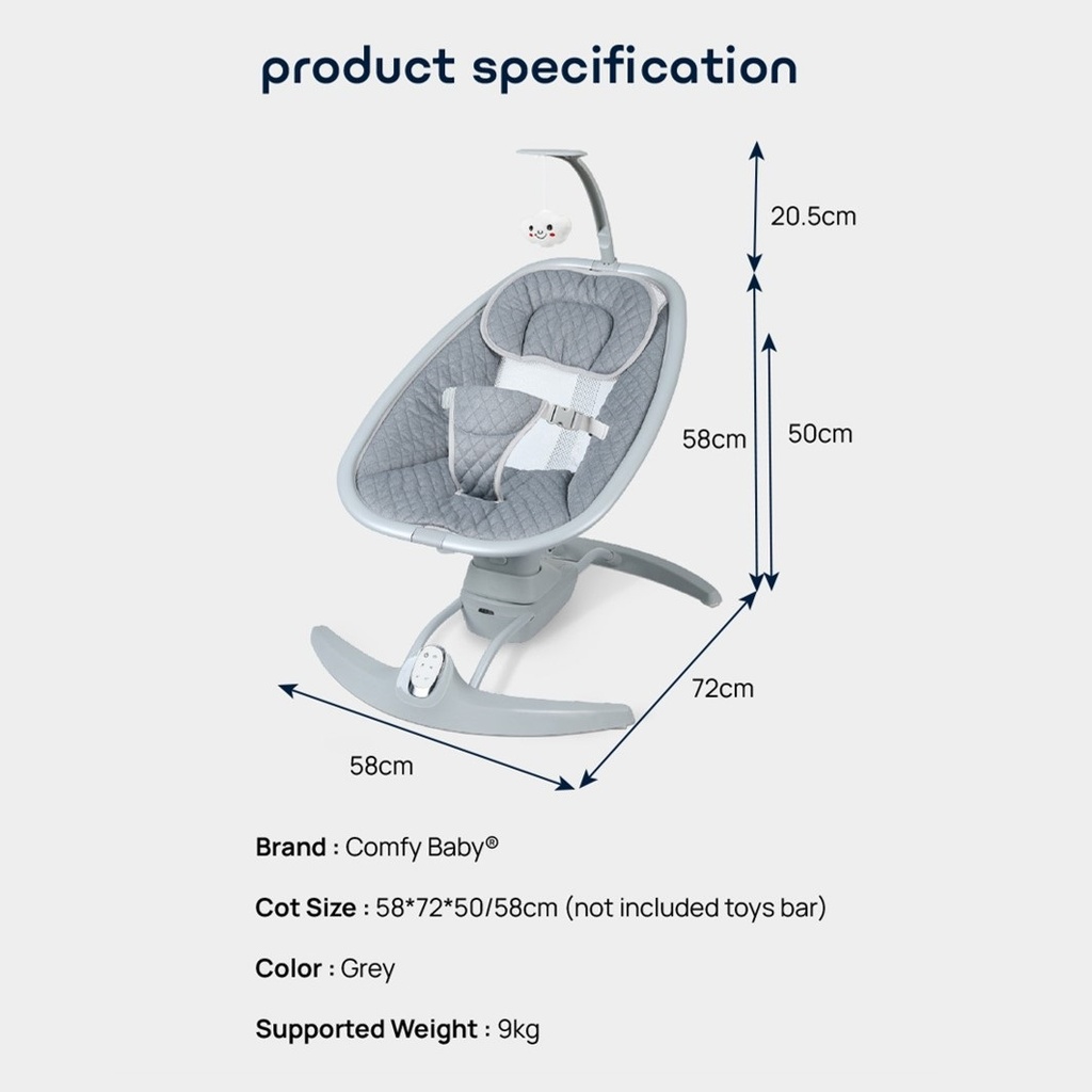 Baby Skylar Baby Swing from Babylife a Bamboo Swinger with Versatile Features for Your Baby Comfort and Safety