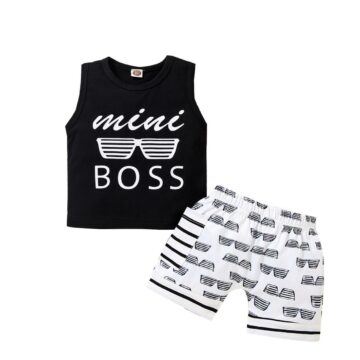 Newborn Baby Boy Clothes Mini Boss  Sleeveless