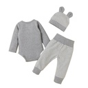 Baby Kids Boys Girls Elephant Print Long Sleeve Rompers Pants Hat Outfit Set