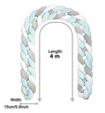 4 Strand Crib Bumper Braided Guards Bed Rails for Baby Three (3.6) Meters Length