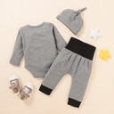 Baby Long Sleeve Autumn Cute Animal Romper Long Pants Hat 3pcs Set Newborn Baby Boy