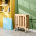 Foldable Adjustable and Mobile Wooden Crib with Wheels