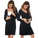 Maternity Sleep Nursing Dress_Sleeve Pregnancy Dress