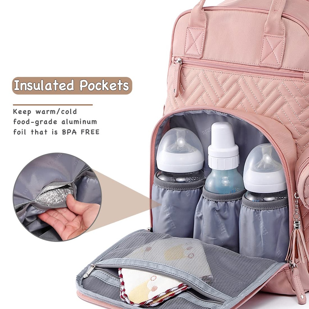Baby Nappy Multifunction Changing Bag with External USB port -Black color