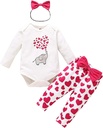 Baby Girl Heart Elephant Romper