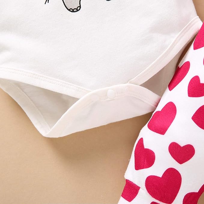 Baby Girl Heart Elephant Romper