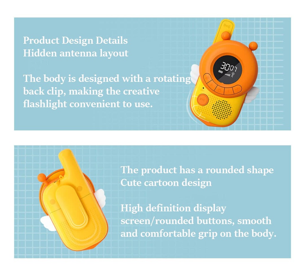 Walkie Talkie with Visible Speaker in the front