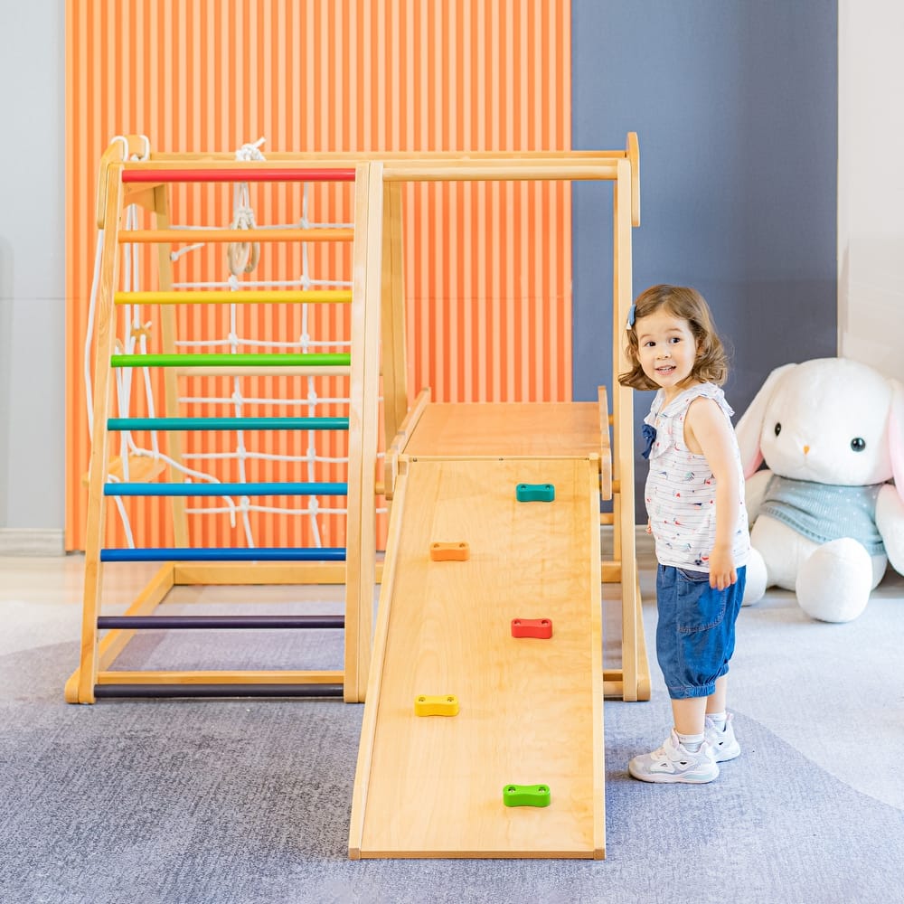Indoor Children Playground - Baby Wooden Slide Swing