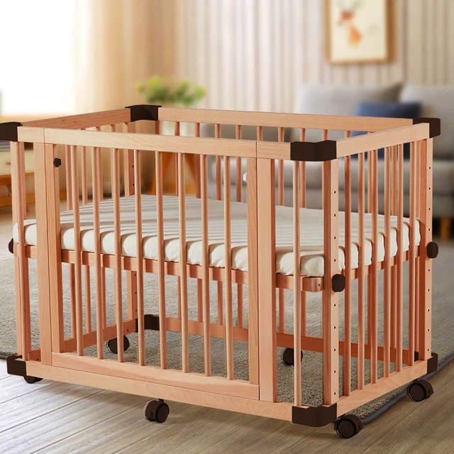 6-in-1 Baby Wooden Cot Crib