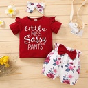 3 Pieces Little Miss Sassy shorts Baby Girl