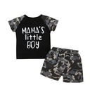 Baby Boy Letter and Camo Print Tee With Shorts