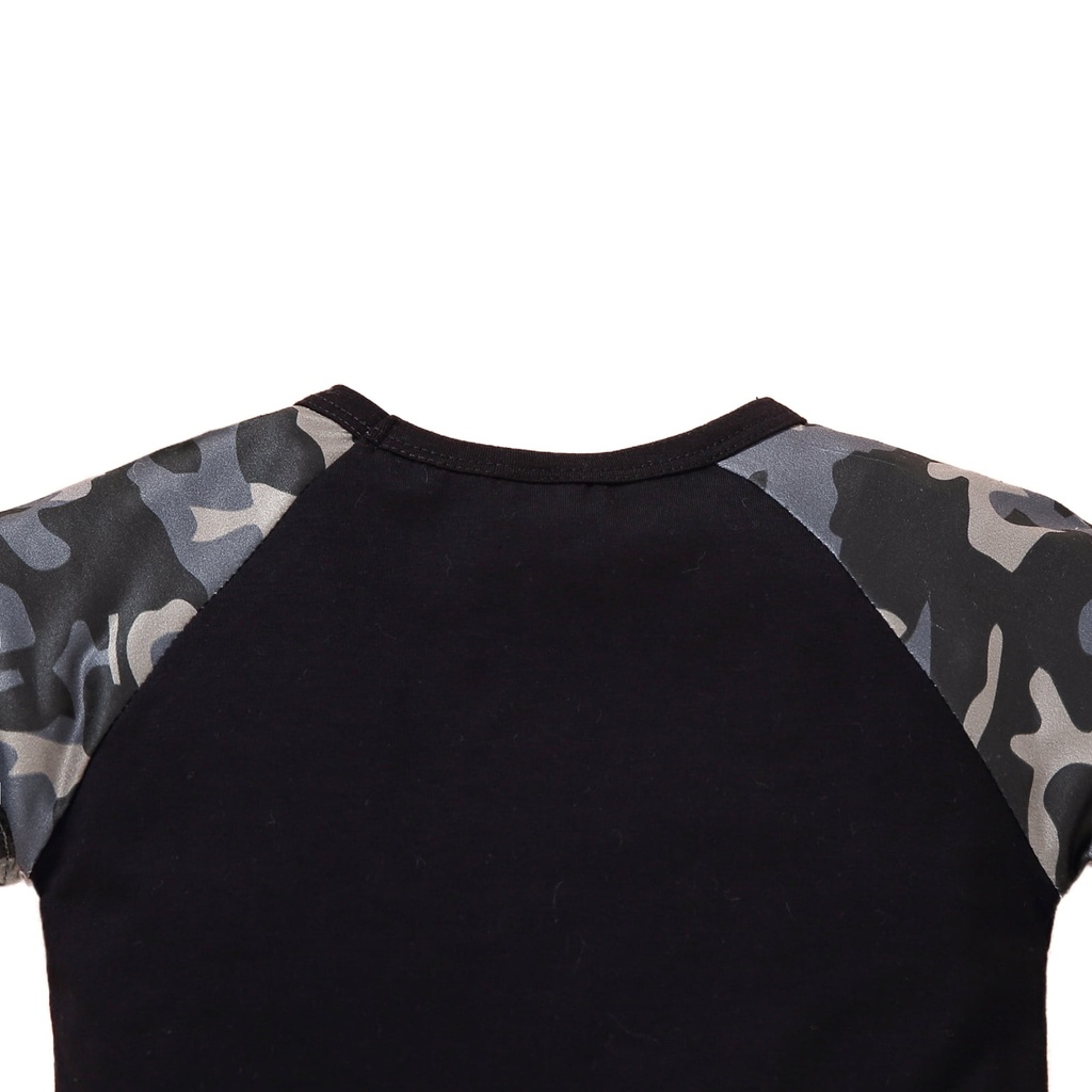 Baby Boy Letter and Camo Print Tee With Shorts