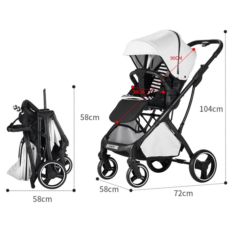 Baby Stroller 2 in 1 3 in 1 Dual-purpose Stroller - car seat not included