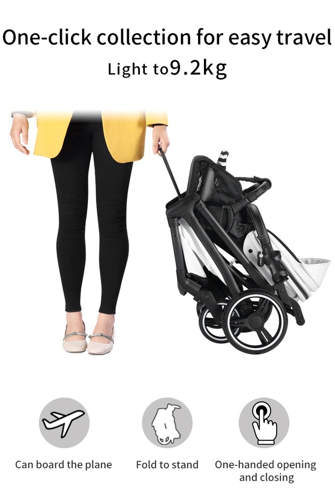 Baby Stroller 2 in 1 3 in 1 Dual-purpose Stroller - car seat not included