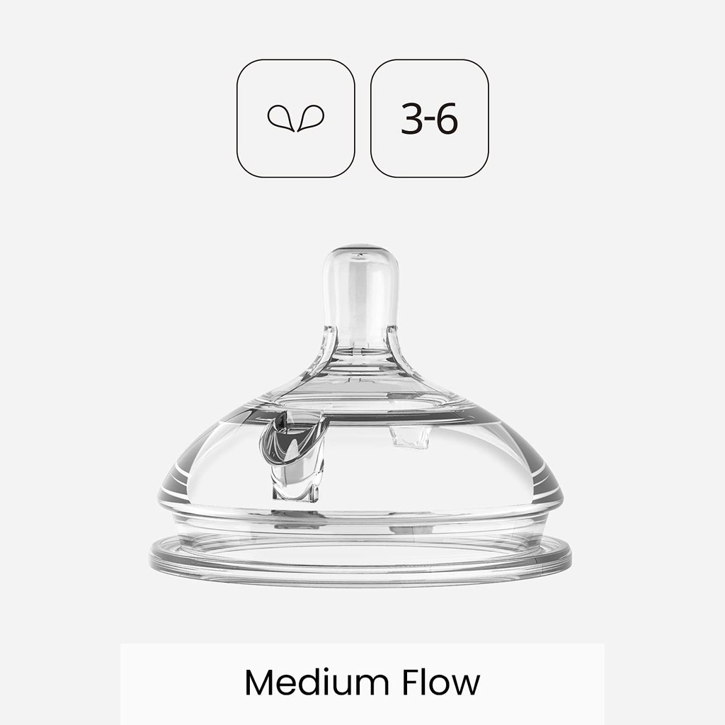 comotomo Natural Teat Silicone Nipples Medium Flow 2 Count
