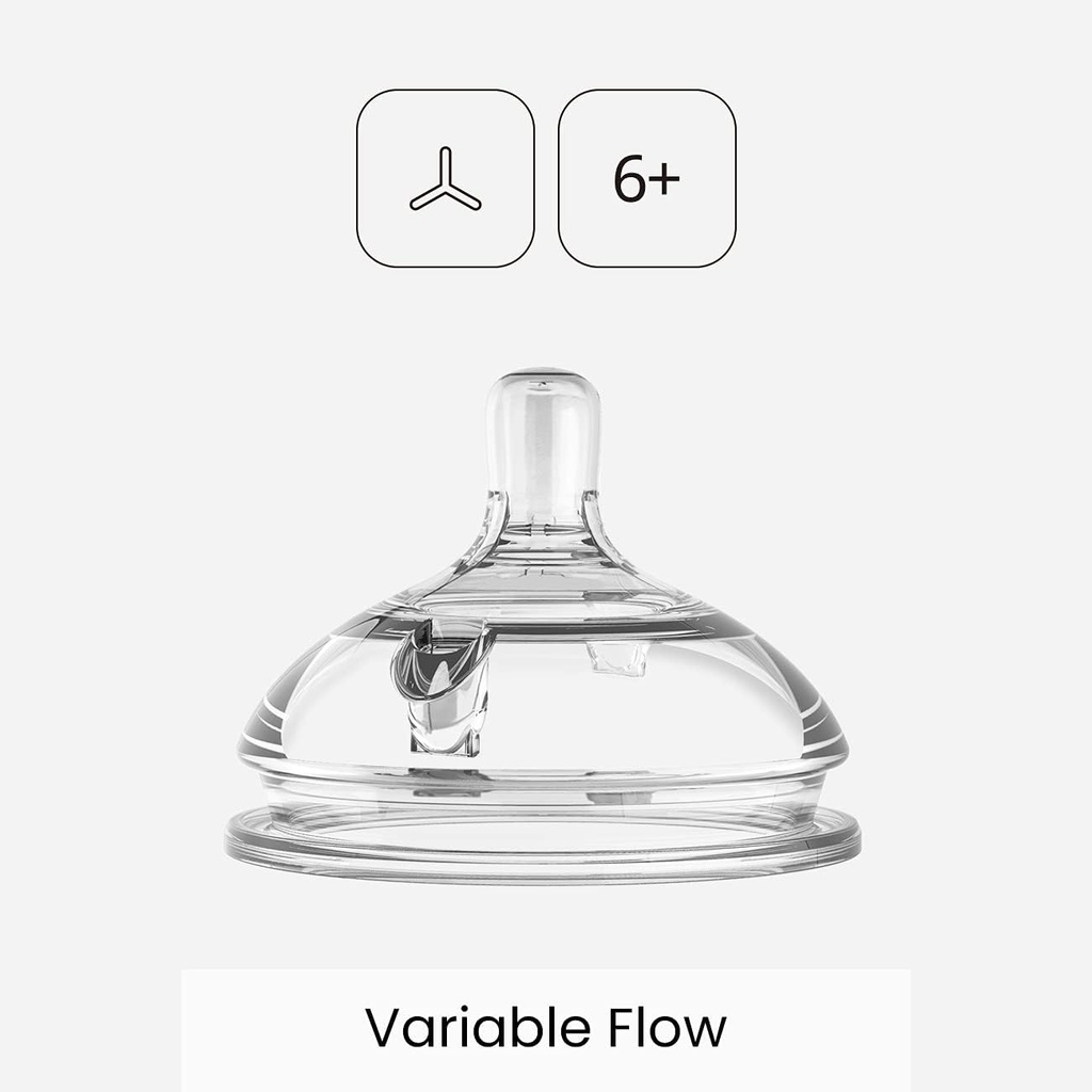 comotomo Natural Teat Silicone Nipples Variable Flow 2 Count