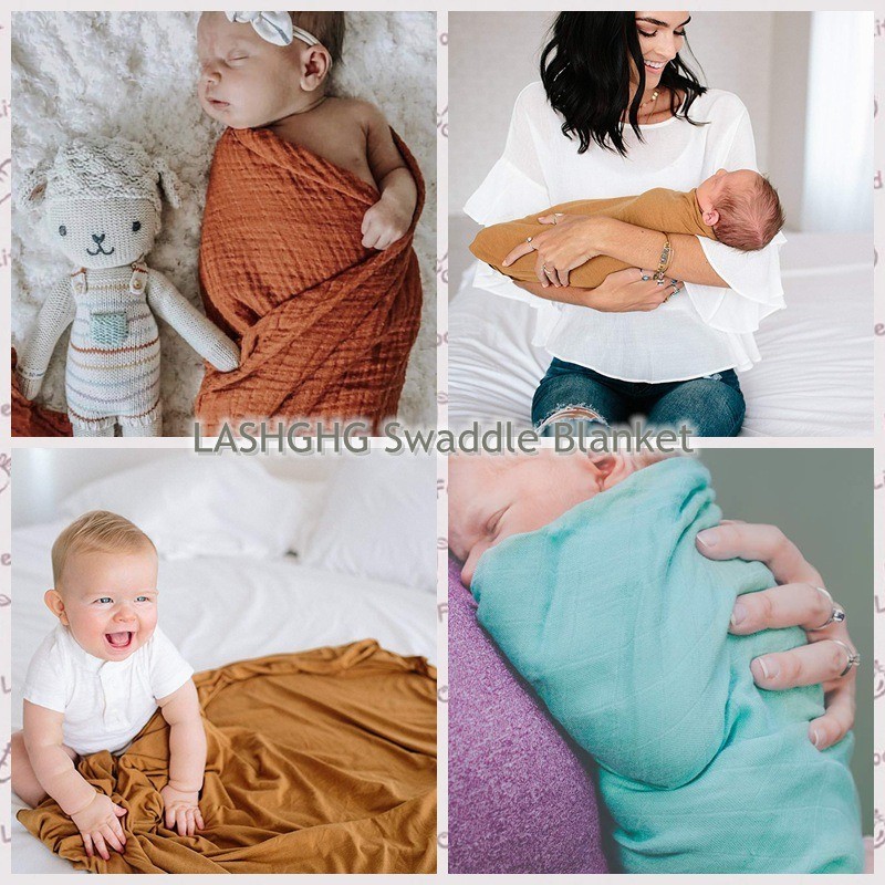 Bamboo Cotton wrap solid color baby swaddle blanket wrap