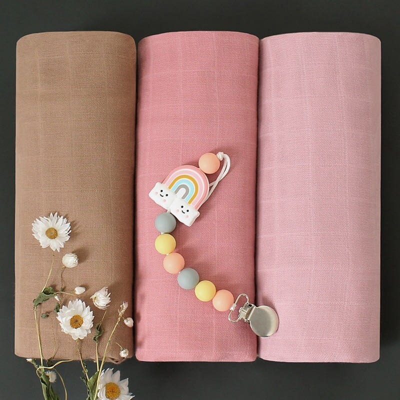 Bamboo Cotton wrap solid color baby swaddle blanket wrap
