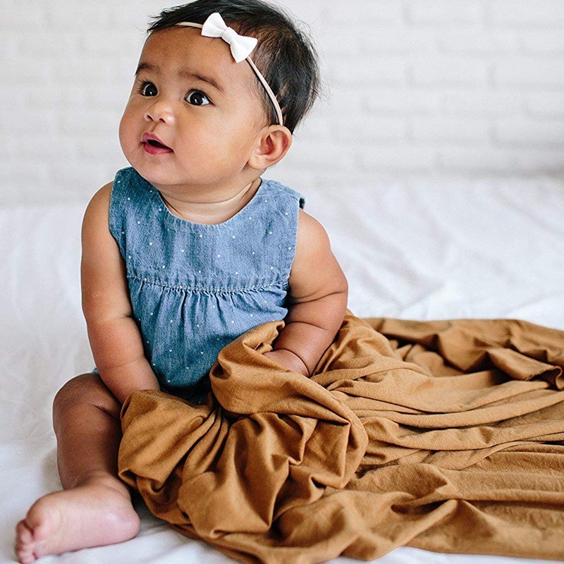 Bamboo Cotton wrap solid color baby swaddle blanket wrap