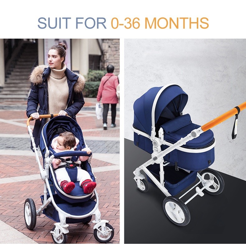 Belecoo baby stroller High view with shock absorption system