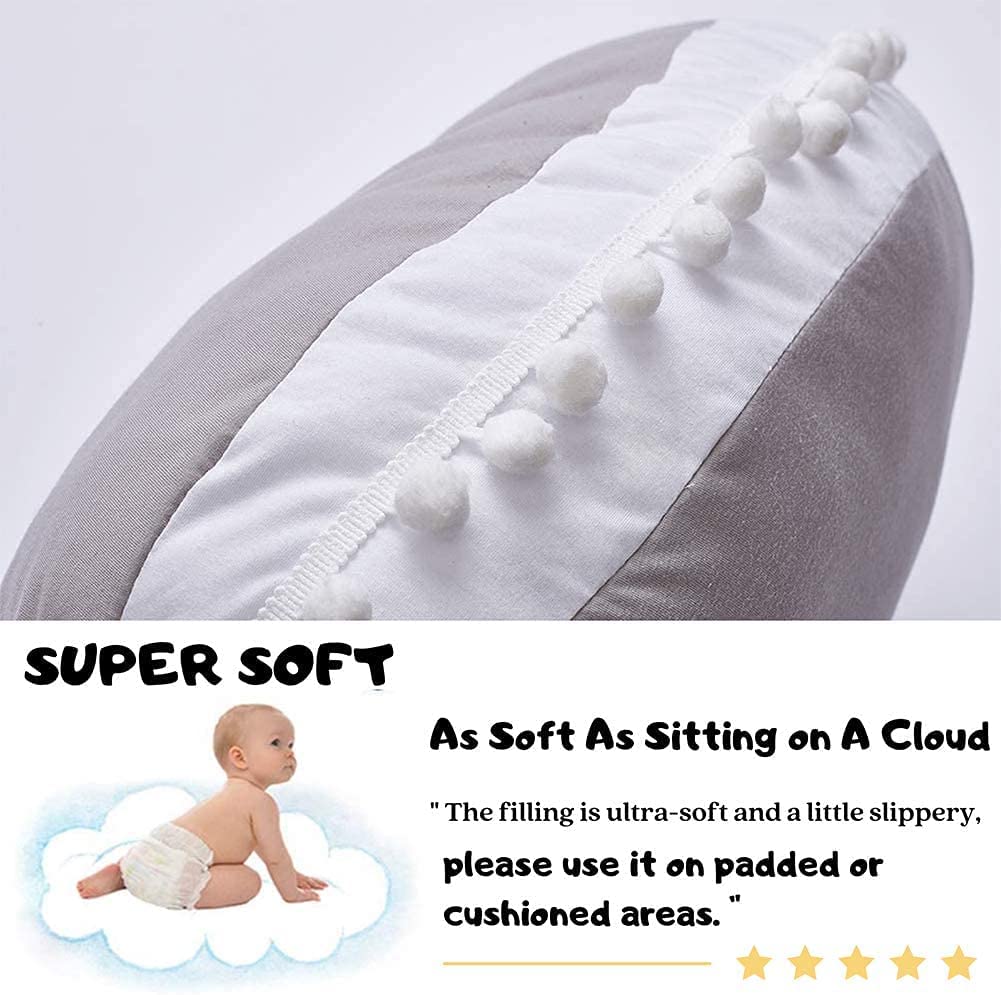 Big Circle Baby Floor Pillow for Kids Round Stuffed Plush Back Seat Cushion