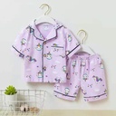 Boutique sleep suit short sleeve cute pajama for kids girls set
