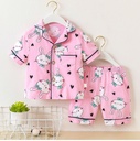 Boutique sleep suit short sleeve cute pajama for kids girls set