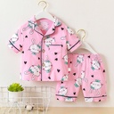 Boutique sleep suit short sleeve cute pajama for kids girls set