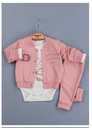 Donino Baby girl three piece suit rose Set