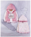 Donino Baby Girl 3 pcs Duble faced jacket set