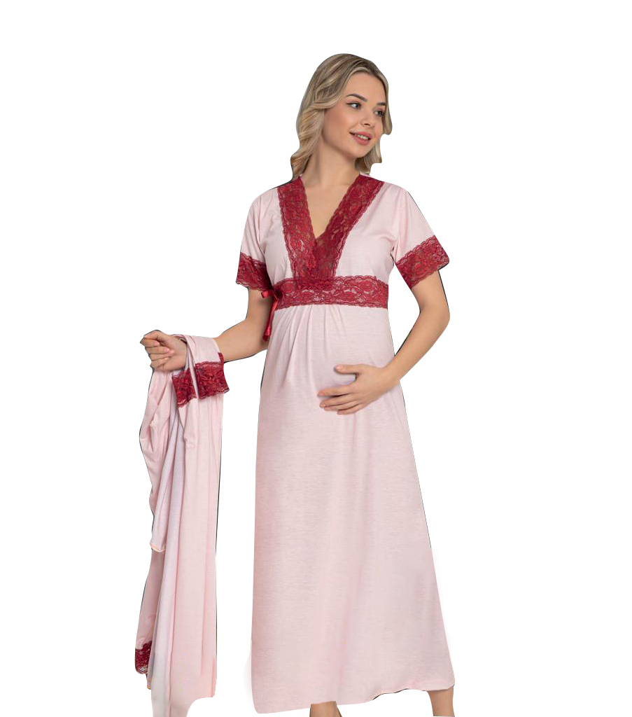 Jenika Pink and Red pregnant homewear