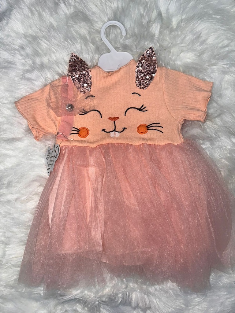 Cute summer Cat Face girls dress
