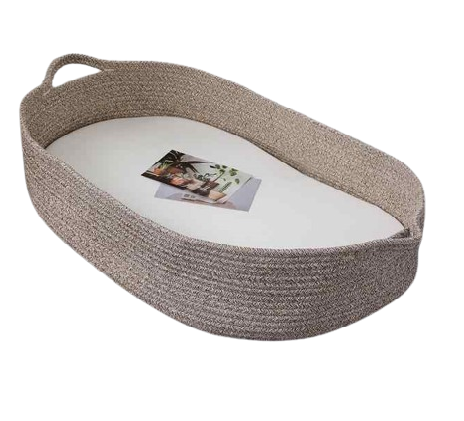 Cotton Rope Baby Changing Basket with Soft Baby mattress