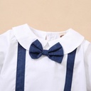 Clothes Baby Boy Rompers Suspender Bow Tie Gentleman Baby Handsome Snap Buttons Infant Boy Rompers