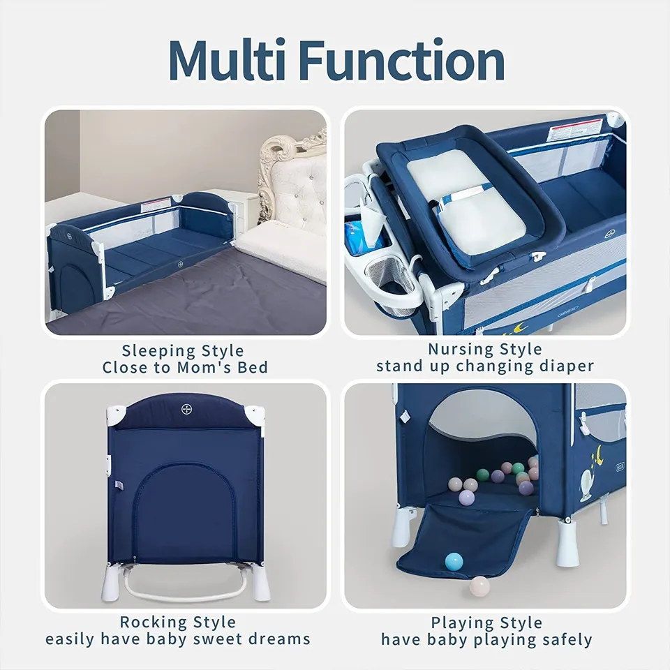 4 in 1 Pack and Play-Baby layer foldable bed - Baby Bedside Sleeper (2)